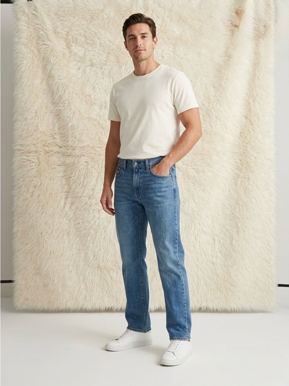 Levi's 505 Regular Fit Straight Leg Jeans Clif Medium Wash W32 L29